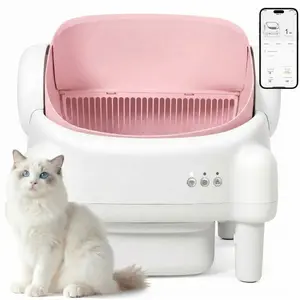 HOMLIX Open-Top Automatic Litter Box, Smart Self Cleaning Box with Infrared & Gravity Safety Sensors, 2.4G WiFi Data,#Summervibes #petlovers