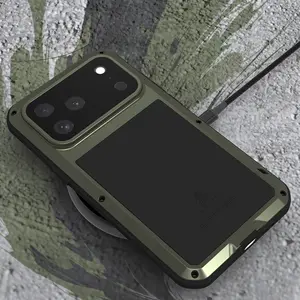Love Mei Phone Case for Iphone 17 16 15 14 13 Pro Max Plus Silicone Military Grade Metal Protective Shock Proof Dust Proof Cover