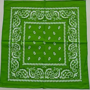 Green and White Paisley Trainmen Bandana - 100% Cotton, Extra Large 27” x 27” St. Patrick’s Day