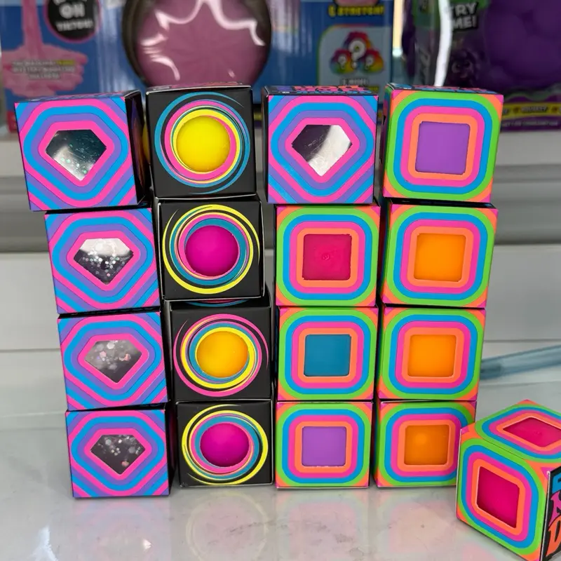 Neon cube ,groovy  Glove ,mini gem sensory toys single toy