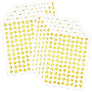 0.3 Inch Diameter Gold Star Reward Stickers - 1080 Pcs 10 Sheets, Stickers for Children, Ideal for Reward Charts Classroom Incentives and More Uses