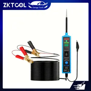 ZKTOOL Car Circuit Tester - DC 6V-24V Wide Range Voltage Tester with Max 80V, LCD Display, Polarity Check Indicator Light, Automotive Diagnostic Tool for Accurate Readings