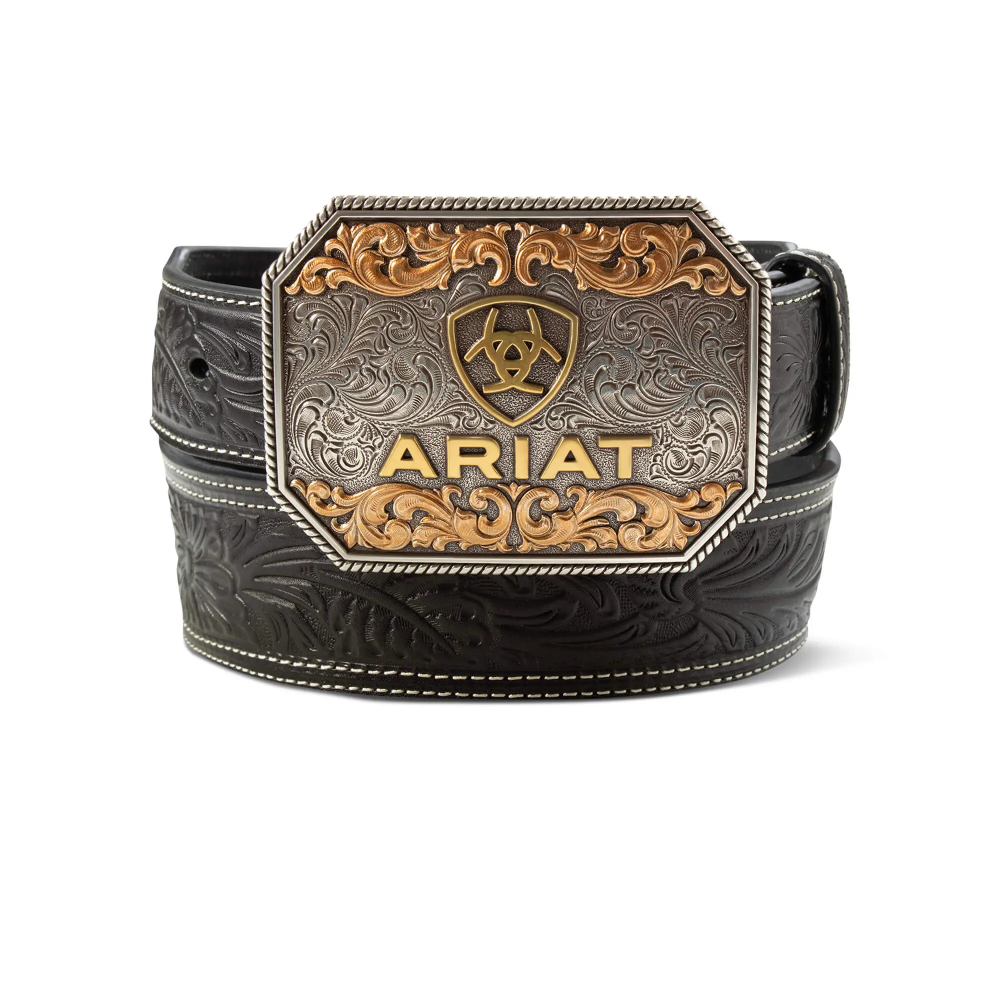 Men's Floral Tooled Taper Belt