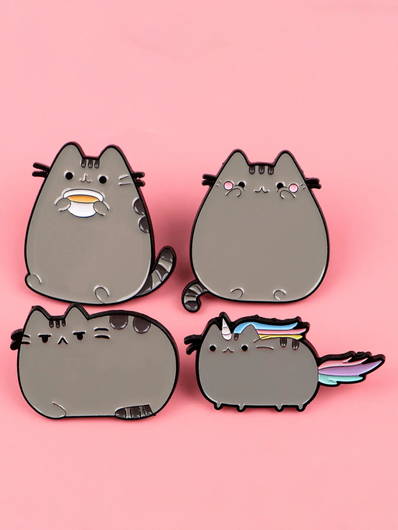 4pcs/set Cute Cat Enamel Brooches, Brooch Pin Clip, Cartoon Animal Pins, Enamel Lapel Pins, Drop Set Pins, Hat Pins, Unisex Accessories for Bags and Clothes, Fashion Personalized Decoration