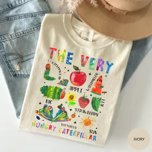 Comfort Colors The Very Hungry Caterpillar T-Shirt, Hungry For Learning tee, Hungry Caterpillar Teacher Shirt, Teacher Life Shirt, Gift For Teacher