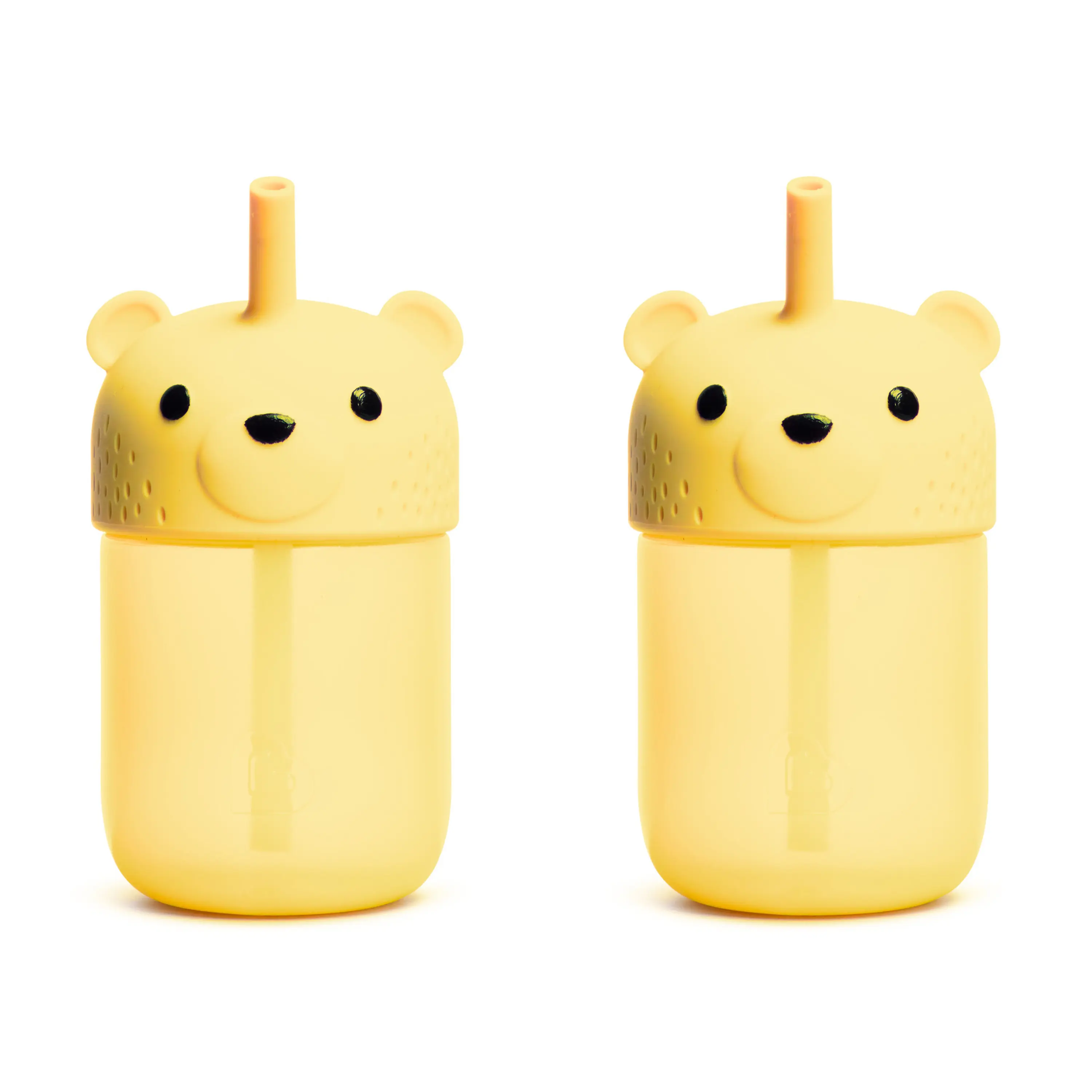 Munchkin Gentle Transition First Straw Cup, 9 Ounce, Squeezable Honey Bear Shaped Trainer Cup, 2 Pack