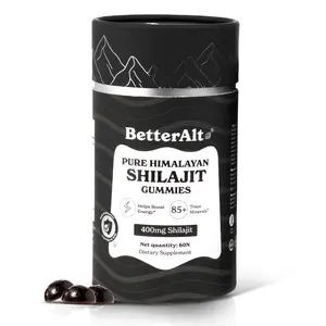 BetterAlt Pure Shilajit Resin Gummies | Himalayan Superfood | Lab-Tested for Purity | Helps Improve Strength & Stamina | 60N | Dietary Supplement
