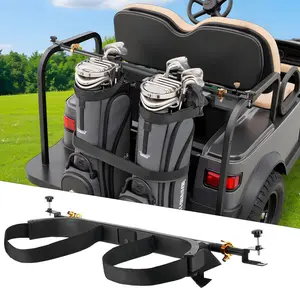 VEVOR Golf Cart Bag Holder, 53.9 x 7.7 x 2.4 Inch, Compatible with Most 2+2 Golf Cart Rear Seat with 1.2-Inch Square Tubes, Adjustable Rear Seat Carts Club Holder with Strap, No Drilling Required