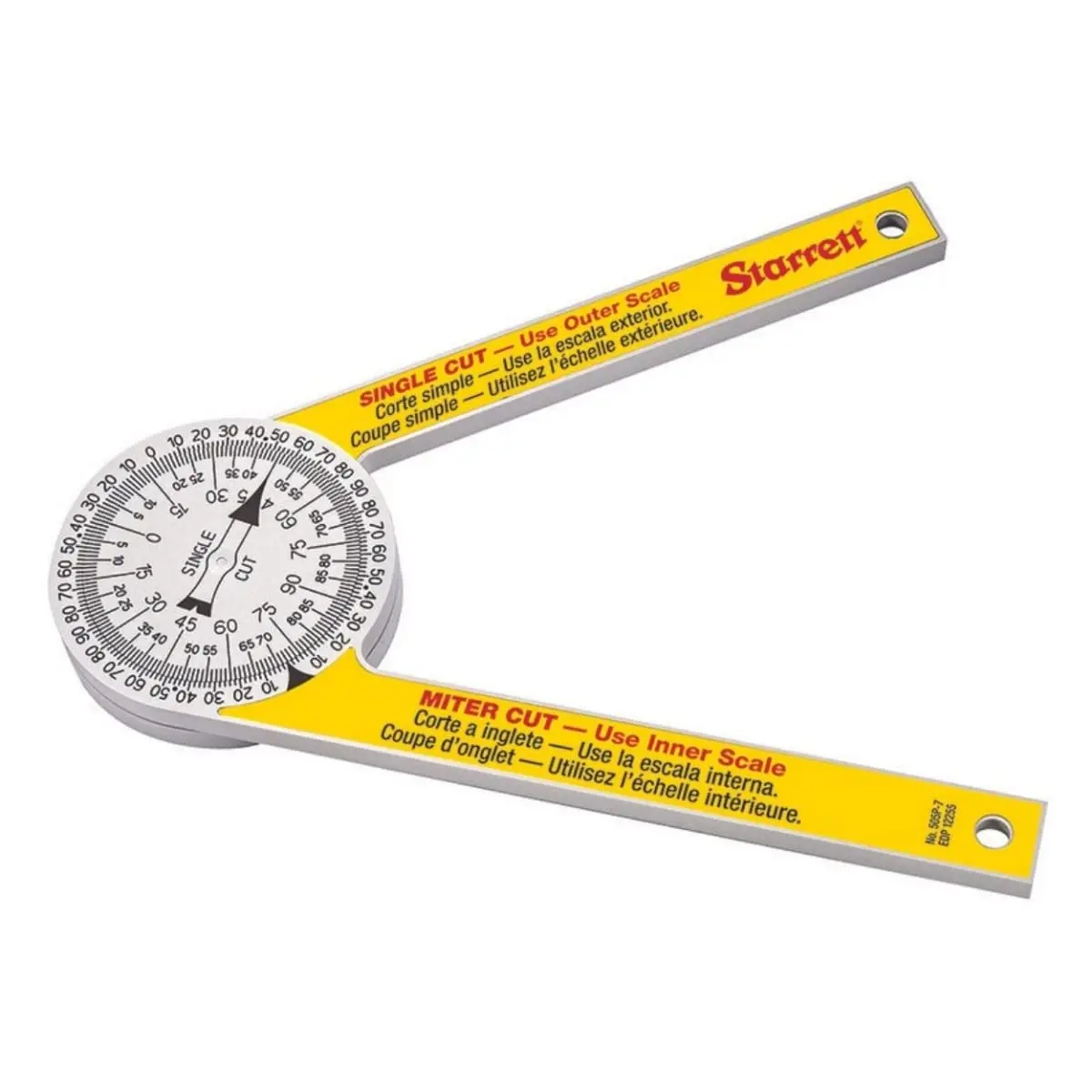 Starrett ProSite Miter Protractor Angle Finder with Two Laser Engraved Scales - 7" Starrett ProSite Miter Protractor Angle Finder with Two Laser Engraved Scales - 7"