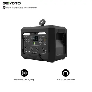 GEYOTO N1000 Portable Power Station - 1024Wh LiFePO4 Battery, 1800W AC Output (3000W P-Boost), 140W USB-C PD, 25W Wireless Charger, Fast-Charging Backup for Home & RV Power Outages fathersdaygift
