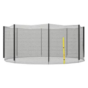 Soozier Trampoline Safety Net for 14ft Round Trampoline with 8 Straight Poles, Weather-Resistant Trampoline Net Replacement Enclosure with Yellow Zippered Entrance, Poles Not Included, Yellow
