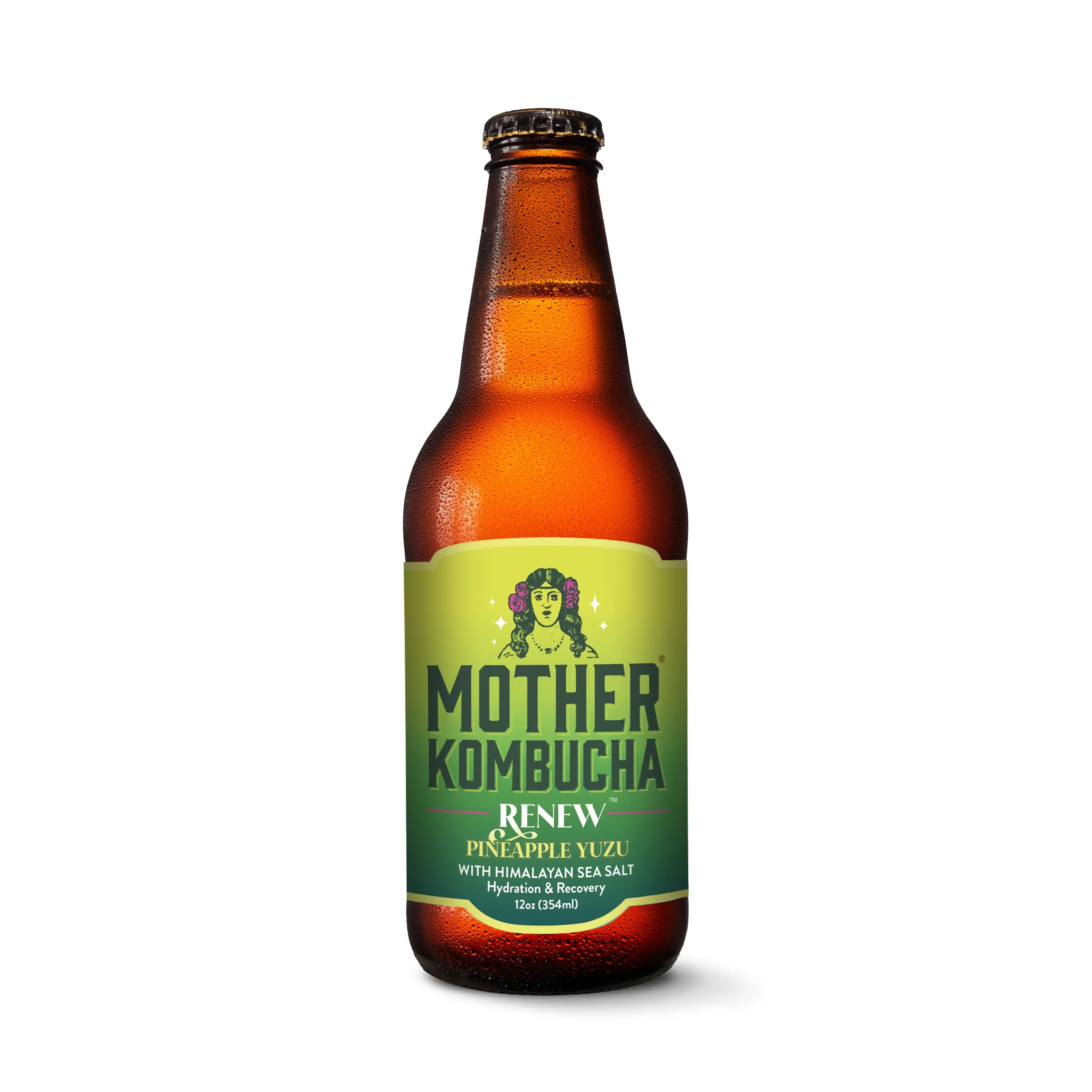 Mother Kombucha RENEW Yuzu Pineapple Kombucha USDA Organic Vegan Kosher B Corp Certified Refreshing Nutritious Probiotic Tea