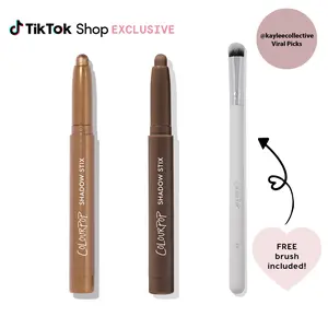 ColourPop x @kayleecollective Viral Shadow Stix Bundle – 2 Cream Eyeshadow Sticks + FREE Brush