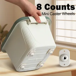 8 Counts Self Adhesive Caster Wheels, 360 degree swivel design, smooth silent rolling, daily household moving parts