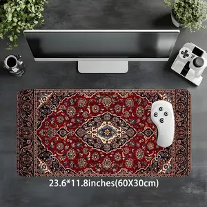 Vintage Persian Carpet Pattern Mouse Pad, Rectangle Gaming Mouse Pad, Non-slip Rubber Pad, Decorative Mouse Mat for Home Office