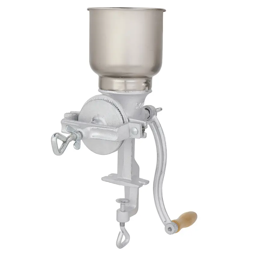 Manual Hand-Crank Grain Grinder - Adjustable Aluminum Kitchen Mill for Home Use, Manual Coffee Grinders, Corn, Wheat, Oats, Spices & More Durable Grinding, Hand-Crank Manual Coffee Grinders, Mechanical Control Manual Coffee Grinders