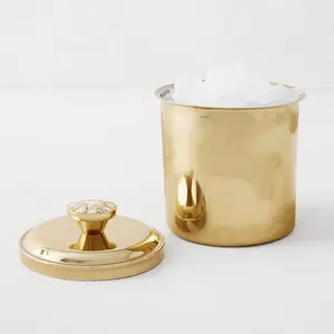 Z Gallerie Lourdes Ice Bucket With Lid-Easy to Clean & Maintain Kitchenware Home Utensils Gold