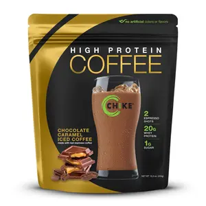 Chike Protein Iced Coffee Chocolate Caramel Flavor 20g Whey Protein 2 Espresso Shots Low Sugar US Made High Protein Coffee