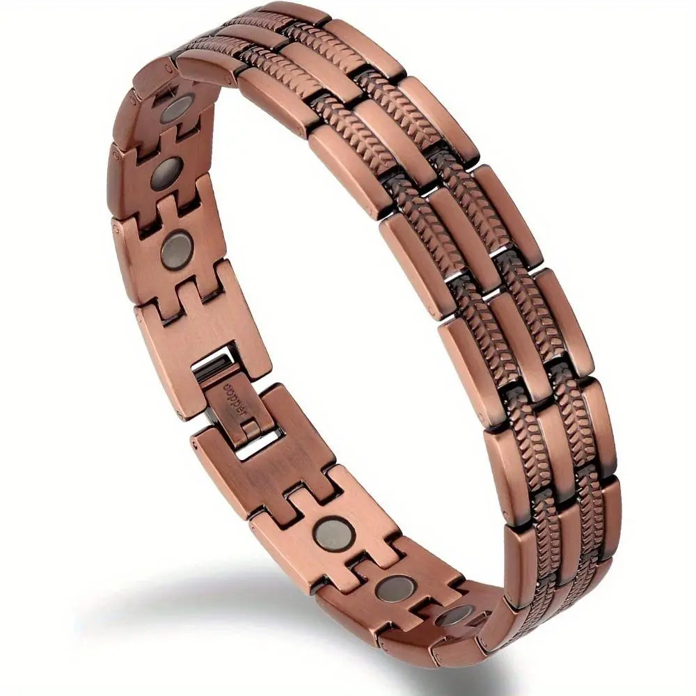 Men's Adjustable Pure Copper Bracelet – Stylish Daily Wrist Jewelry, Thoughtful Gift for Husbands, Boyfriends & Dads, Perfect for Holidays, Birthdays & Anniversaries, Durable Comfortable Fit, Anti-Tarnish Finish, Ideal Accessory for Modern Men