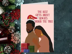 Personalized Gifts African American Greeting Cards 5.5" x 8.5" w/ Envelope | Custom Message | Black Holiday Cards | Christmas Gift