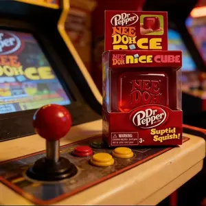 2026 NEW Needoh Nice Cube Water Drop Squeeze Toy Dr Pepper, Red Stylish Sensory Stress Relief Ball, Soft Squishy Fidget Toy, Relaxing Anxiety Reducing Hand Toy, Perfect Gift for All Ages