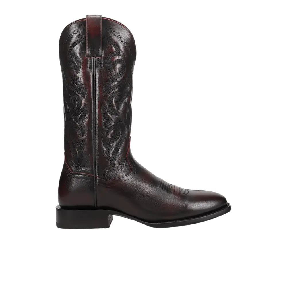 Dan Post Boots Mens Remington Embroidered Pull On Square Toe  Casual Boots Mid Calf - Black