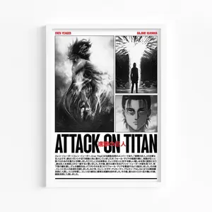 Attack on Titan Poster, Eren yeager, AOT Anime Digital Poster, Anime Gifts, Anime Wall Art for Kids Room, Decor Wall Collage, Gifts