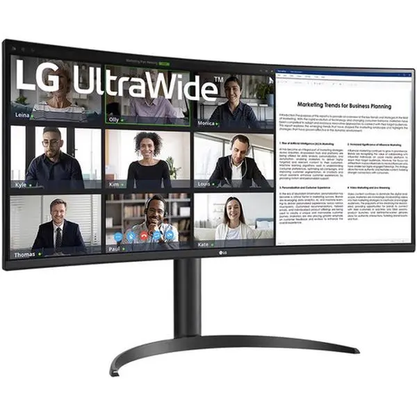 LG 34BR55QC-B VA Curved UltraWide Monitor - 34in+ QHD 3440x1440 Resolution, 100 Hz Refresh Rate, FreeSync Premium, 18.5 lbs, Gaming Upgrade for Gadget Lovers