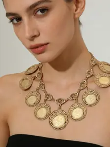 Handcrafted Multi-Layer Coin Bell Necklace, Vintage Ethnic Style Bridal Wedding Jewelry, Casual All-Season Accessory