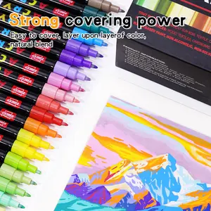 Acrylic Paint Markers, 36/60/84/120/168 Colors Fine Tip Acrylic Paint Pen, Waterproof & High Saturation Ideal for Wood, metallic, Plastic, Canvas, Fabric, Glass, Ceramic, Acrylic Painting Pen