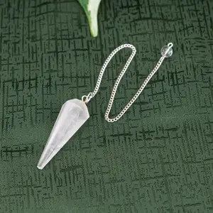 Down to Earth Clear Quartz Faceted Pendulum