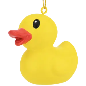 Tree Buddees Fun Rubber Ducky Christmas Ornament - Hand-Painted Resin Bath Toy - 2.5" x 2.25" - Perfect for Christmas Tree - White Elephant Gift