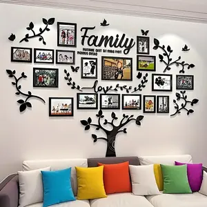 Acrylic Mirror Self-Adhesive Removable Picture Frame Wall Sticker, Home Decor, Office Decoration, Perfect Choice for Expressing Thanks and Love