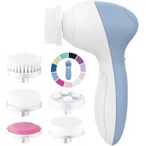 ✨ Multi-Functional 5-in-1 Electric Facial Cleansing Brush, Skin Care Tool, Deep Cleaning/Gentle Massage｜2 Adjustable Intensity Levels｜5 Interchangeable Brush Heads｜Essential Beauty Tool for Facial Cleansing & Massage