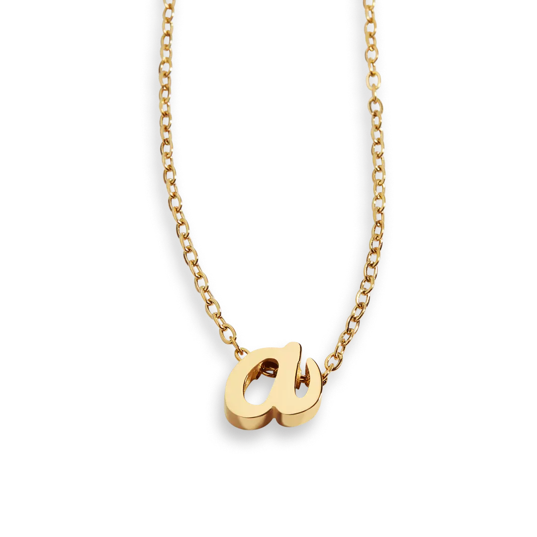 Tiny Script Initial Necklace