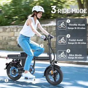 ASKMY E15 Dual Suspension  Electric Bike for Adults | 14" Compact Commuter E-Bike | 48V 500W  | 22MPH Top Speed | Extended Range | Dual Disc Brakes | UL 2849 Certified | bicicleta eléctrica plegable | freno de disco | batería extraíble    Electric Bike