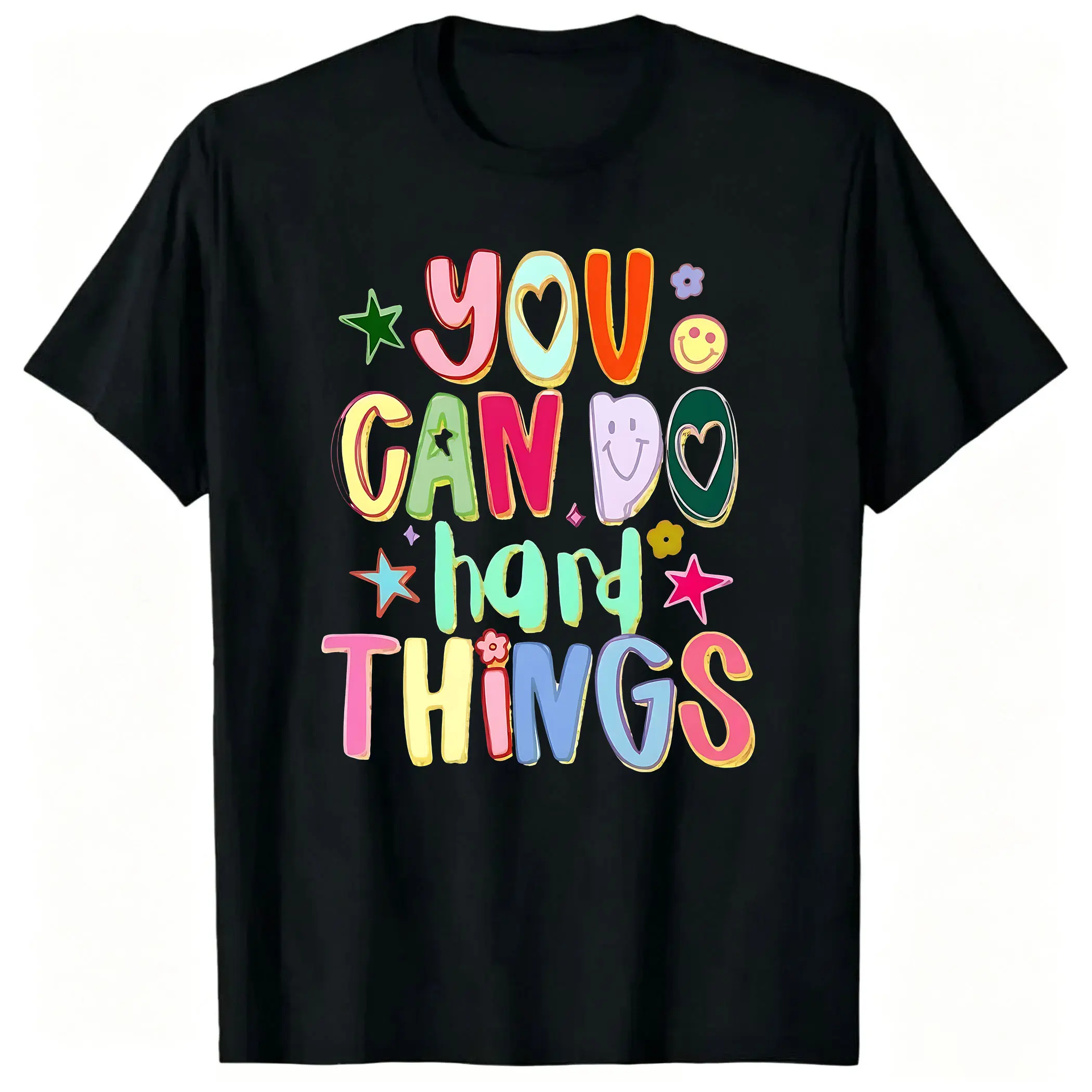 Men's Basic Round Neck Print T-Shirt - Back to School Motivational Top for School Counselors, Teacher Life Theme