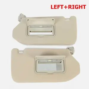 1Pair LH+RH Sun Visor for 2014-17 Infiniti QX60/2013-18 Nissan Pathfinder with Lamp Beige Visor Set