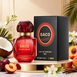 50ML Women's Red Poison Perfume, Eau de Parfum, Long-Lasting Floral Food Fragrance, Coconut, Plum, Jasmine, Night Blooming Jasmine, Vanilla, Ideal Gift