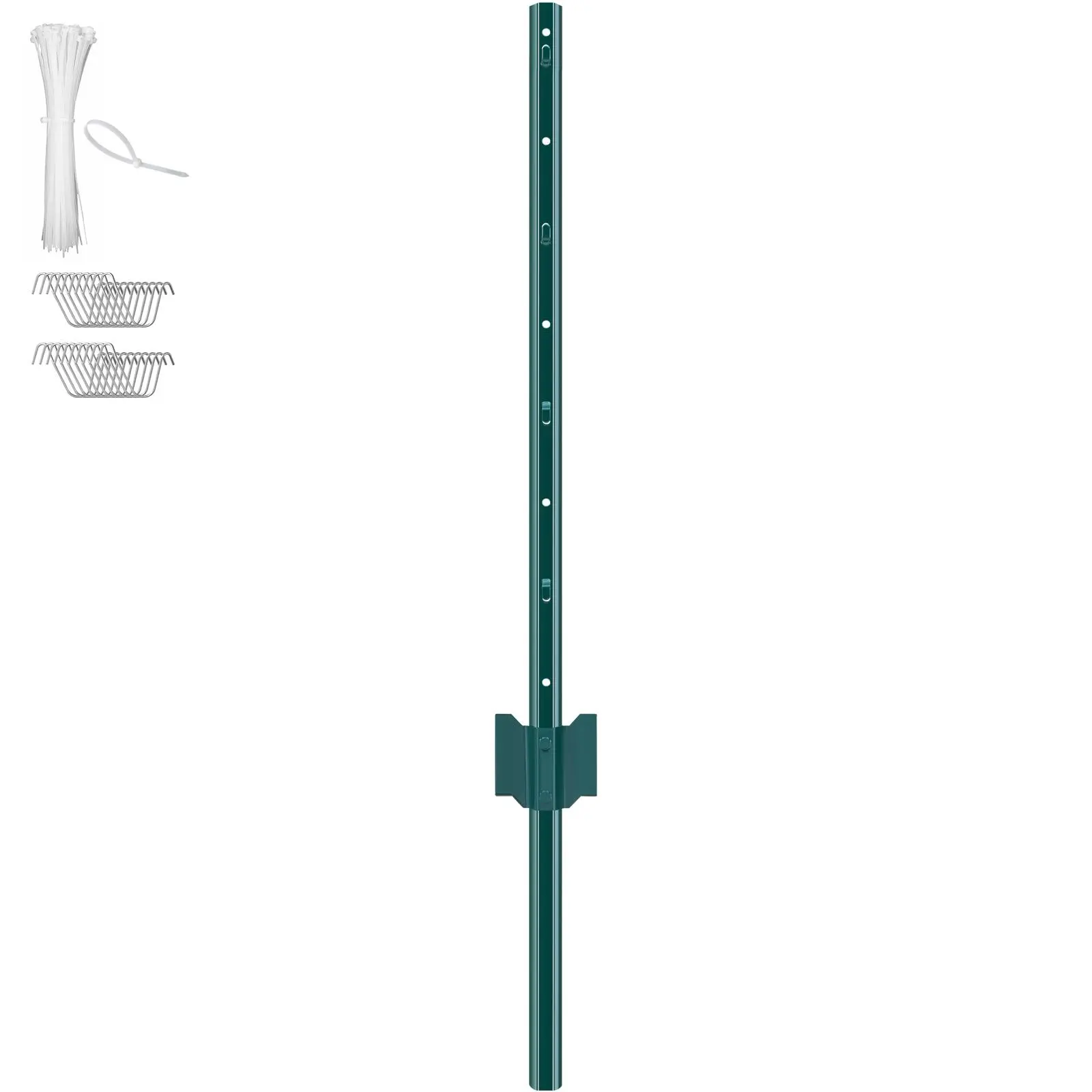 【Summerfinds】VEVOR 3 Feet Fence Post 10 Pack T-Post Heavy Duty Metal Fence PostsSturdy Steel Fence Stakes for Garden YardLawnFarms and Outdoor Wire FencingGreen
