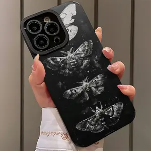 Oil Painting Moth Design Shockproof Ultra-Thin Case for iPhone 17/16/15/14/13/12/11/plus/pro Max, Dust-Proof, Aesthetic and Beautiful Gift