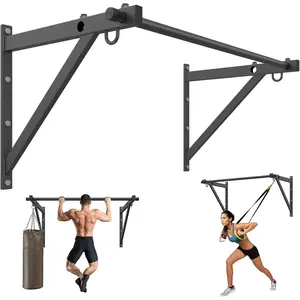 Wall Mounted Pull Up Bar, Adjustable Depth 51" Chin Up Bar, Strength  Pull-Up Bars 500LBS Weight Capacity,  or Garage Gym Chin Up Workout  Station