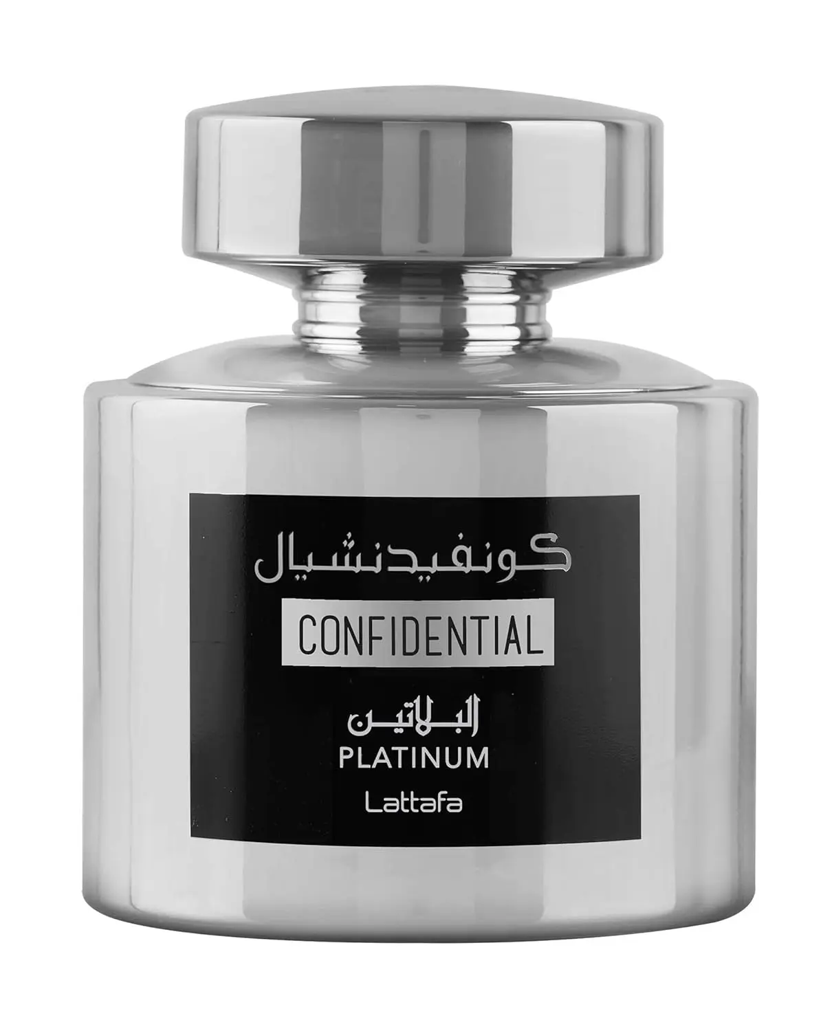 Lattafa Confidential Platinum for Men - 3.3 oz EDP Spray Regular Edition with Oud Amber & Warm Spices for Evening Wear Arabian Perfume Oil Aromatic Amberwood