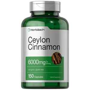 Horbäach Ceylon Cinnamon Capsules | 6000 mg | 150 Count | Non-GMO & Gluten Free Supplement Horbäach Ceylon Cinnamon Capsules | 6000 mg | 150 Count | Non-GMO & Gluten Free Supplement