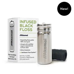 Akamai Infused Floss – Natural Ingredients for Oral Health, Refillable Container