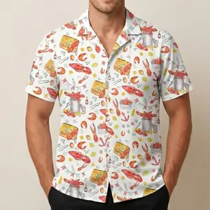 [HOT SUMMER 2026] Louisiana Crawfish Hawaiian Shirt – Funny Crawfish Boil Aloha Button Down For Men, Seafood Summer Beach Travel Short-sleeve Shirt