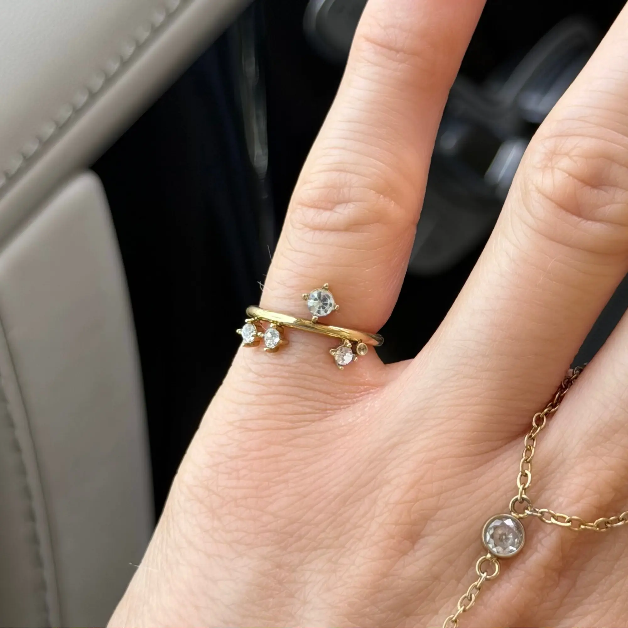 EVRY JEWELS Gold or Silver Plated Women's Triple Spark Drop Pinky Ring