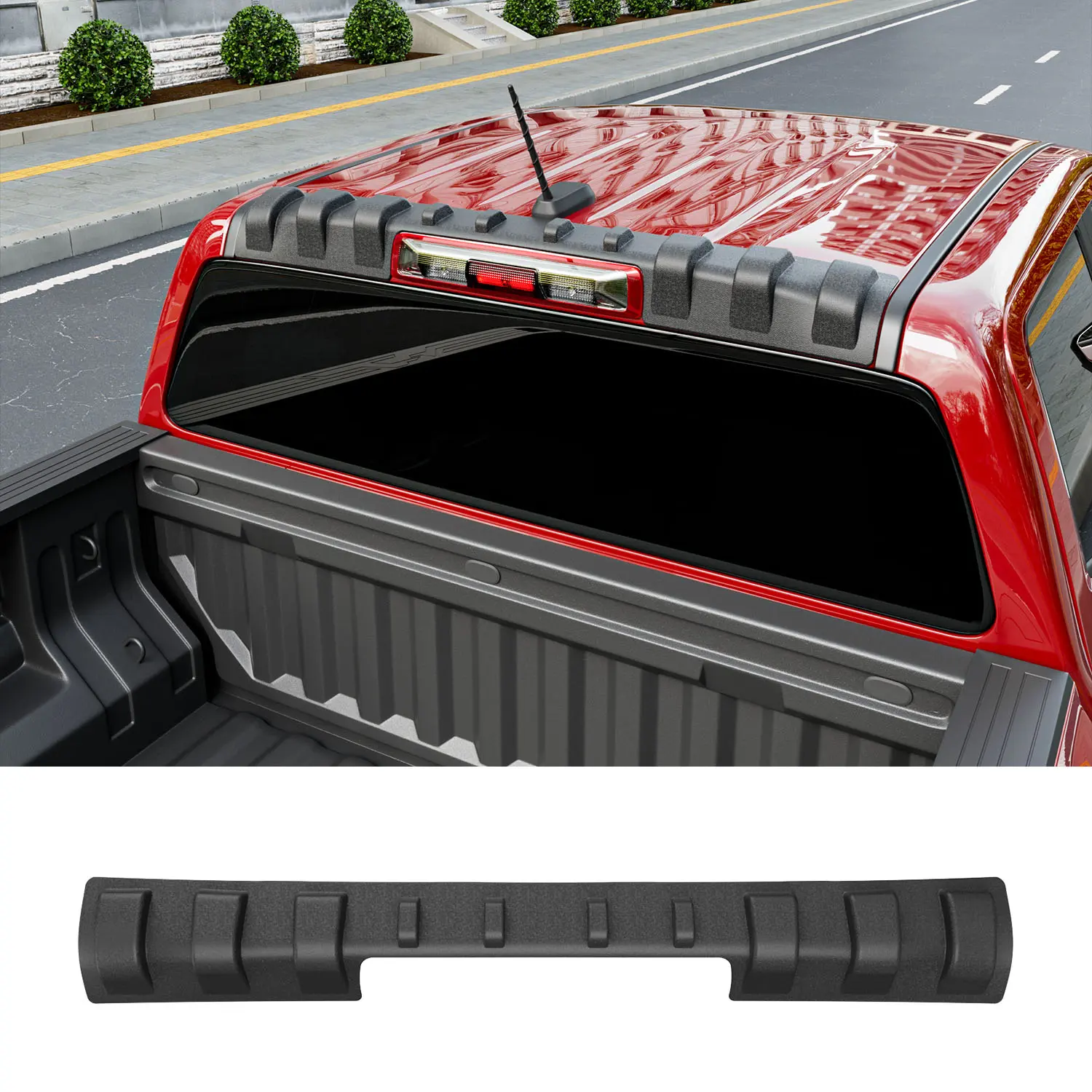 [Fits 23-26 Colorado & Canyon] Rear Roof Spoiler Compatible with 2023-2026 Chevy Colorado GMC Canyon Rear Roof Protector TPE Window Top Spoiler Replacement for 2023-2026 Chevy Colorado Accessories