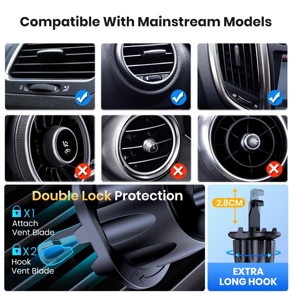 TOPK Mag-Safe Phone Holder Car, Magnetic Phone Car Mount, Air Vent Car Phone Holder with Strongest Magnet, Car Cradle for iPhone
