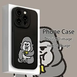 It's a gray gorilla design phone case, TPU shockproof full protection case, suitable for iPhone 17/16/15/14/13/12/11 PRO MAX PLUS AIR E XS and PROMAX MINI, an ideal gift for friends and family, MS1275